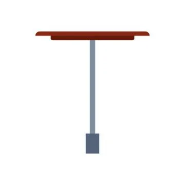 Table side view vector icon furniture isolated interior. Business empty eleme Stock Illustration
