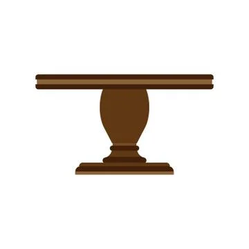 Table side view vector icon furniture isolated interior. Business empty eleme Stock Illustration