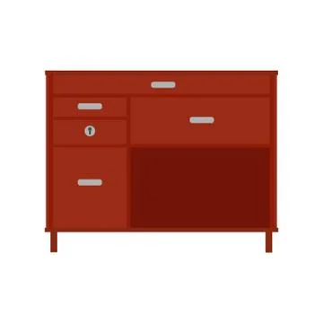Table side view vector icon furniture isolated interior. Business empty eleme Stock Illustration