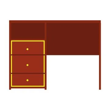 Table side view vector icon furniture isolated interior. Business empty eleme Stock Illustration