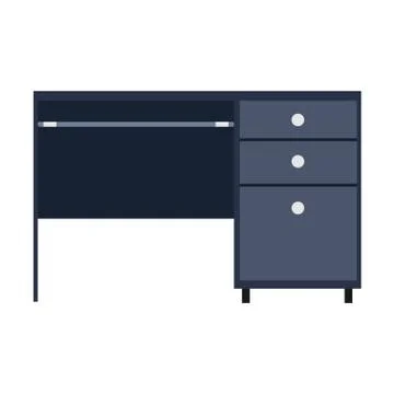Table side view vector icon furniture isolated interior. Business empty eleme Stock Illustration