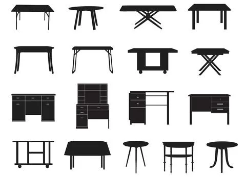 Table silhouettes 스톡 일러스트