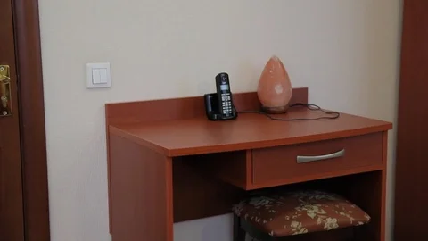 Table in a simple hotel room Stock Footage 83804494