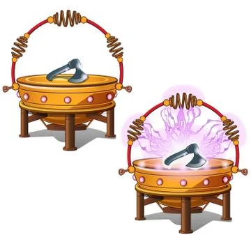 Table with simulated lightning isolated on white background. Vector close-up Stock Illustration