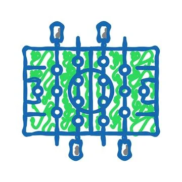 Table soccer board icon doodle illustration Stock Illustration