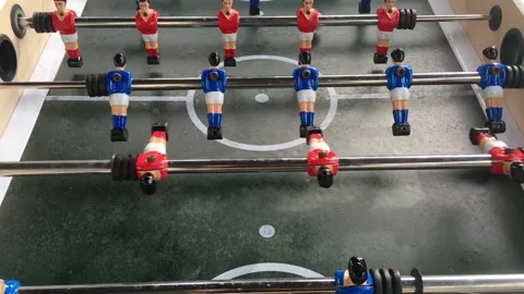Table soccer game close up figures and playing Stock Footage 171630470