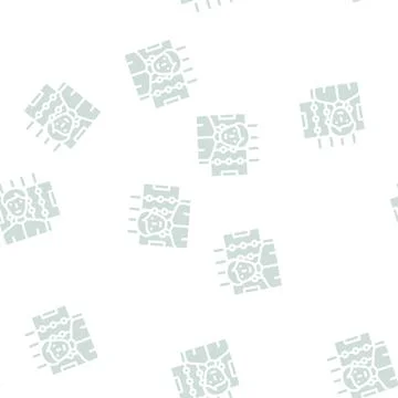Table soccer game glyph vector seamless pattern Stock Illustration