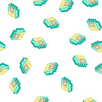 Table soccer game isometric icon seamless pattern Stock Illustration