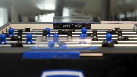 Table Soccer - kicker close up Stock Footage 143897239
