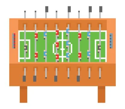 Table soccer pixel art vector illustration. kicker, bar football Illustrazione stock