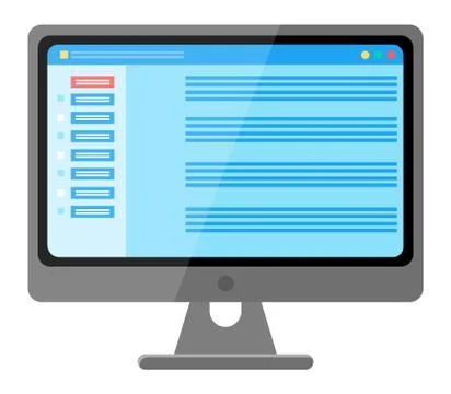 Table software computer screen with financial accounting data, database Stock Illustration