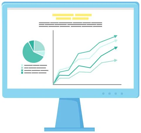 Table software computer screen with financial accounting data, database Stock Illustration