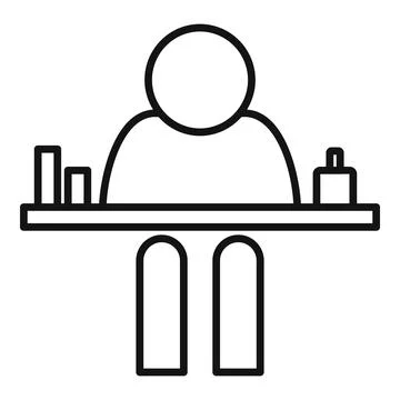 Table space organization icon, outline style 스톡 일러스트