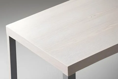 The table stands in the middle of a white room on a light white background. Stock Illustration
