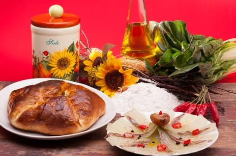 Table with starters Stock Photos