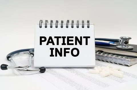 On the table is a stethoscope, a diary and a notebook with the inscription -  Stock Photos