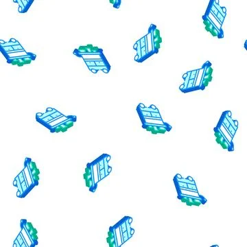 Table stylist isometric icon seamless pattern Stock Illustration