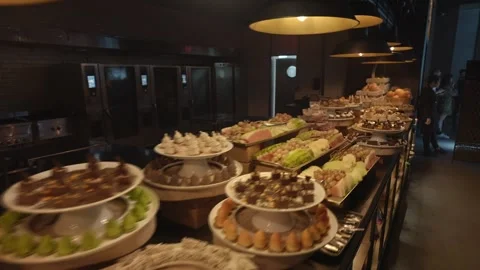A table of sweets at the event Video stock 220292118