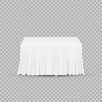 Table with tablecloth isolated on a transparent background. Vector illustrati Stock Illustration