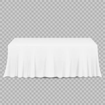 Table with tablecloth isolated on a transparent background. Vector illustrati Stock Illustration