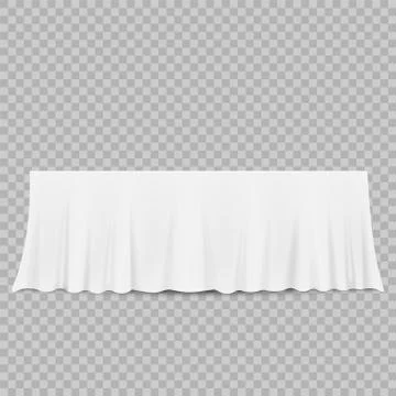 Table with tablecloth isolated on a transparent background. Vector illustrati Stock Illustration