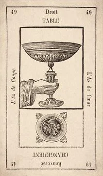 Table Tarot Card Occult Symbol, Esoteric Tarot Stock Illustration
