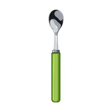 Table tea spoon cartoon vector illustration Stock Illustration