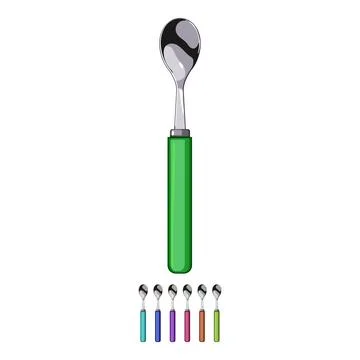 Table tea spoon cartoon vector graphic Stock Illustration