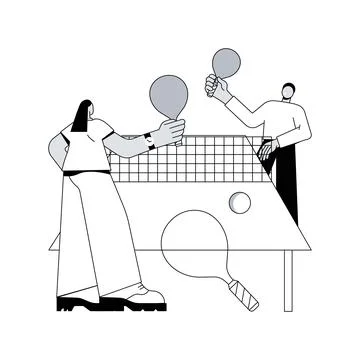 Table tennis abstract concept vector illustration. Illustrazione stock