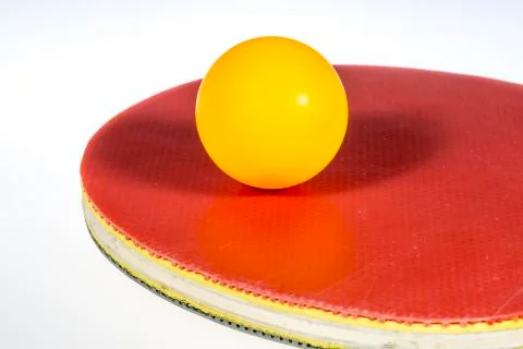 Table Tennis Ball and Paddle Stock Photos