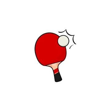 Table Tennis Bat and Table Tennis ball Stock Illustration