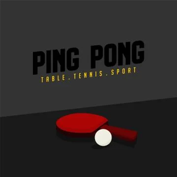Table Tennis Bat and Table Tennis ball Stock Illustration