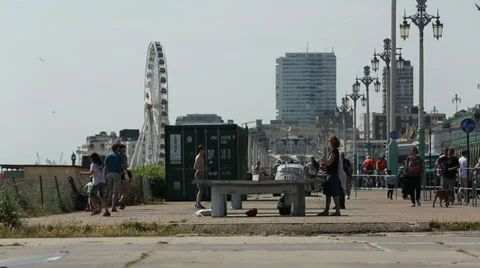 Table Tennis on Brighton Beach Stock Footage 39708391