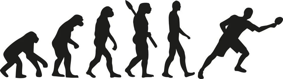 Table tennis evolution Stockillustratie