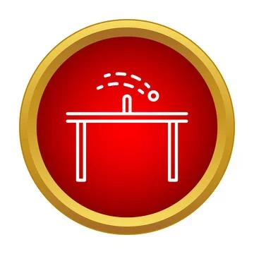 Table tennis game icon with bouncing ball Stock Illustration