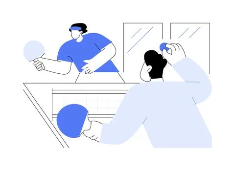 Table tennis isolated cartoon vector illustrations. Ilustración de archivo