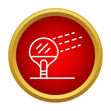 Table tennis paddle hitting ball icon illustration Stock Illustration