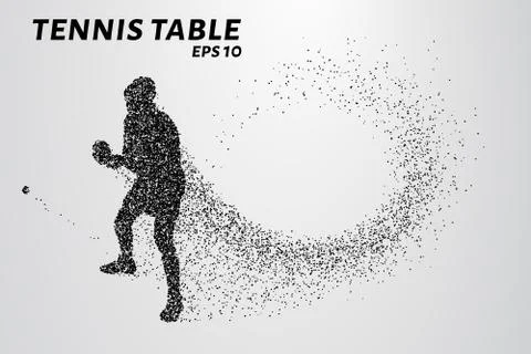 Table tennis from the particles Stock Illustration