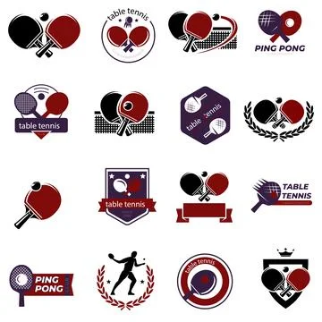 Table Tennis Ping Pong Racket Logo Vector Stock Illustration
