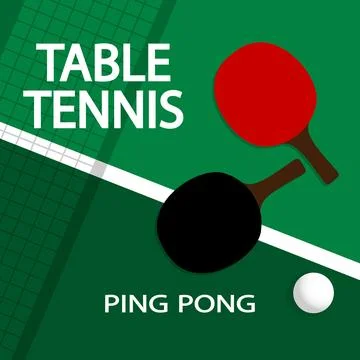 Table Tennis PING PONG rackets ball Stock Illustration
