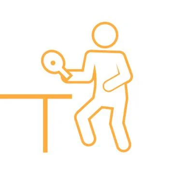 Table Tennis Pingpong Outline Vector Illustration Graphic Stock Illustration