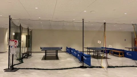 The Table Tennis play area Stock Footage 125259474