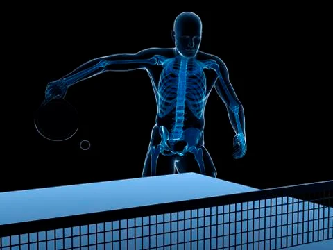 Table tennis player, artwork Stock Illustration