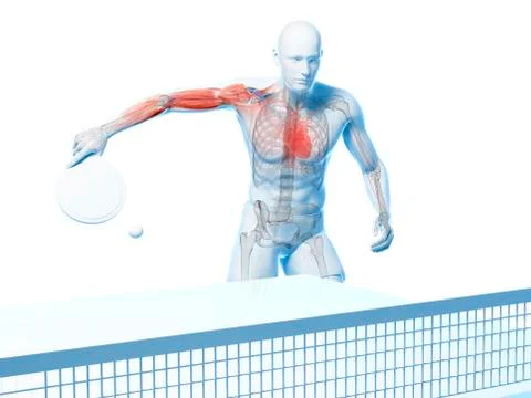 Table tennis player, artwork Stock Illustration
