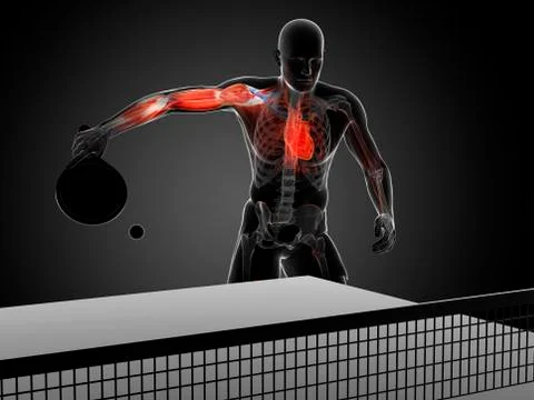 Table tennis player, artwork Illustrazione stock