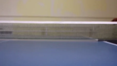 Table tennis player serving, closeup - small depth of field, focus at the ball! Stock Footage