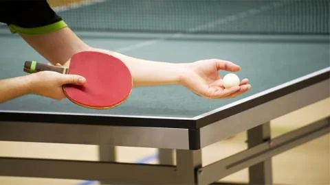 Table Tennis Player serving Stock Photos