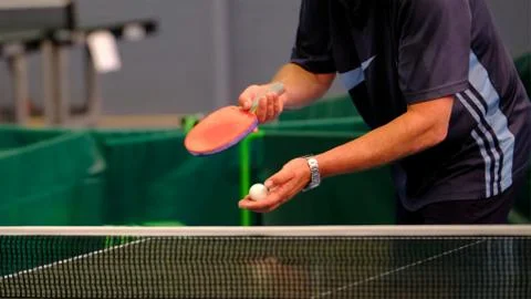 Table Tennis Player serving Stock Photos