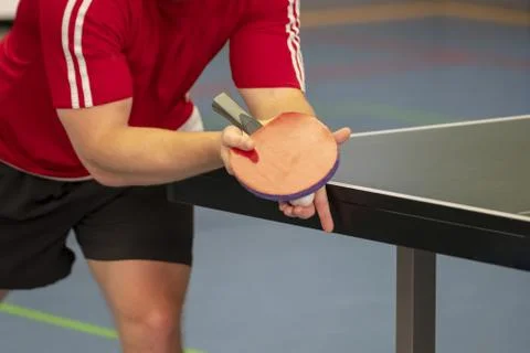 Table Tennis Player serving Stock Photos
