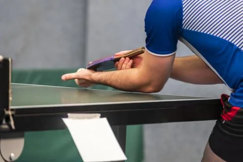 Table Tennis Player serving Stock Photos